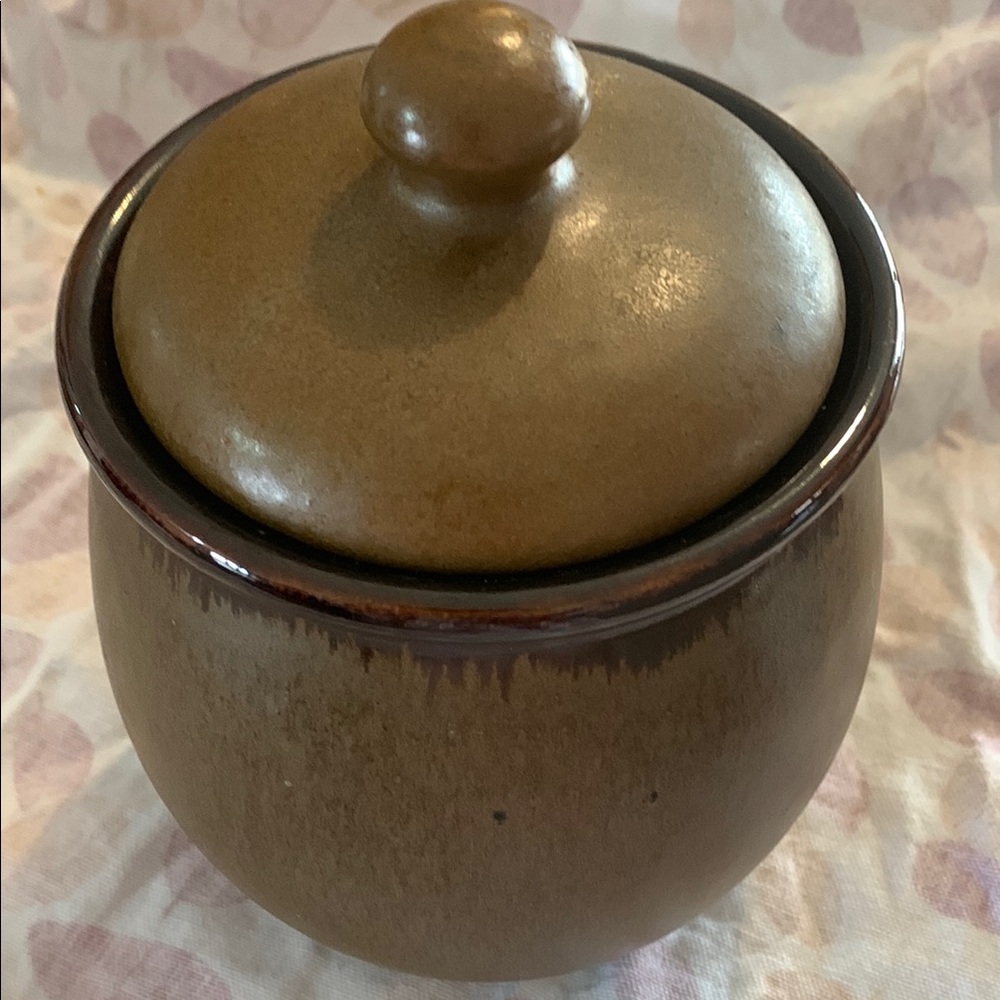Vintage Ceramic Molasses Jar with Lid